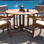 5 piece grade A teak dining set 48 inch round table