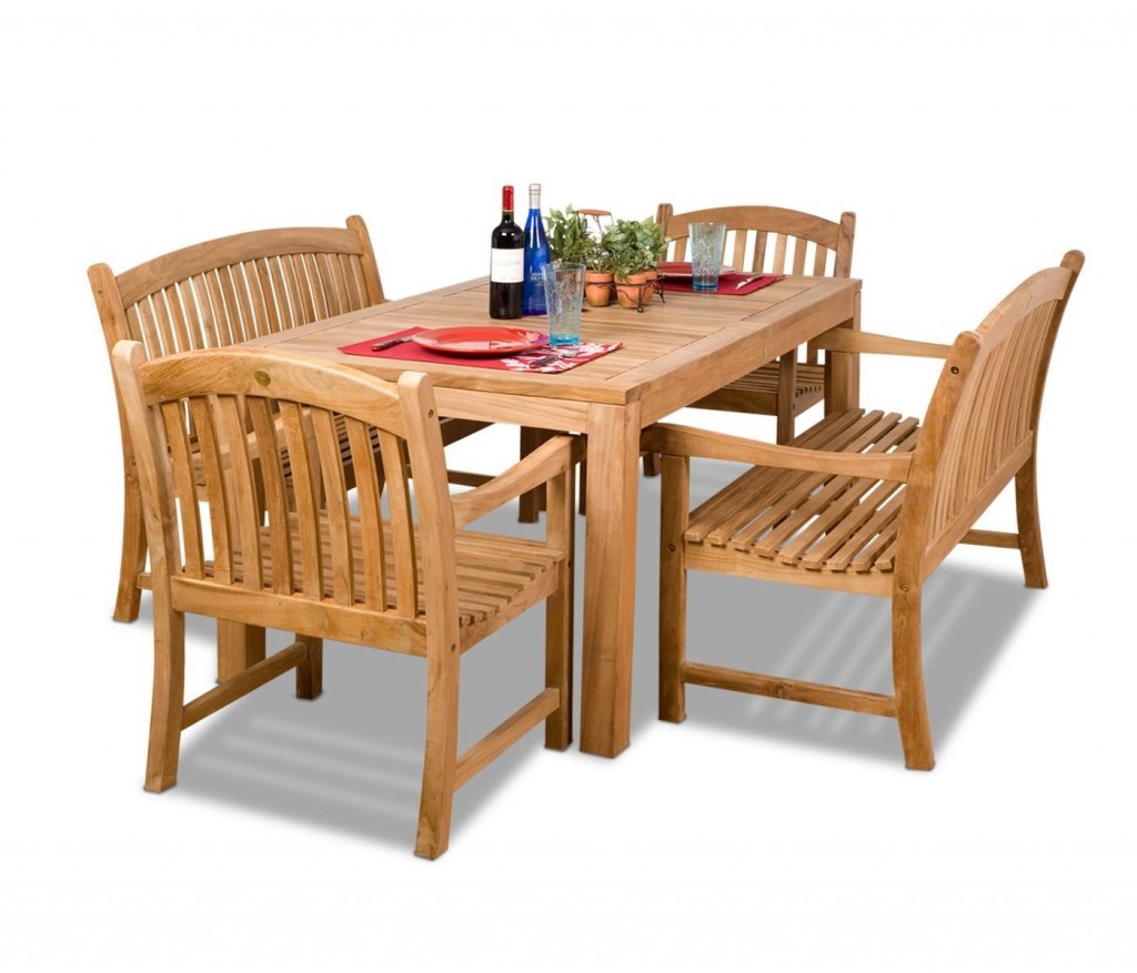 Monarch Griffith 5 Piece Dining Table Set With Bench Hayneedle