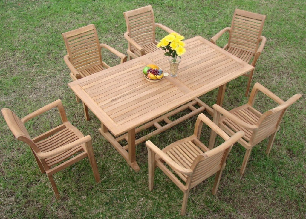 Luxurious 7-piece grade-A teak dining set