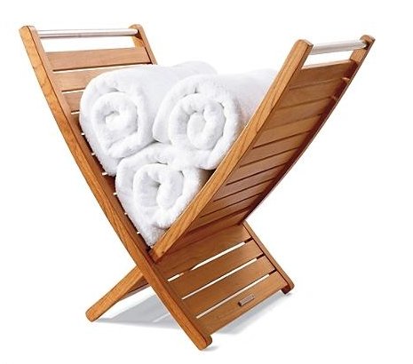 teak towel holder