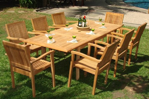 golden color teak wood dining set