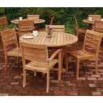 round table 4 piece teak dining set