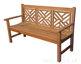 chippendale teak bench