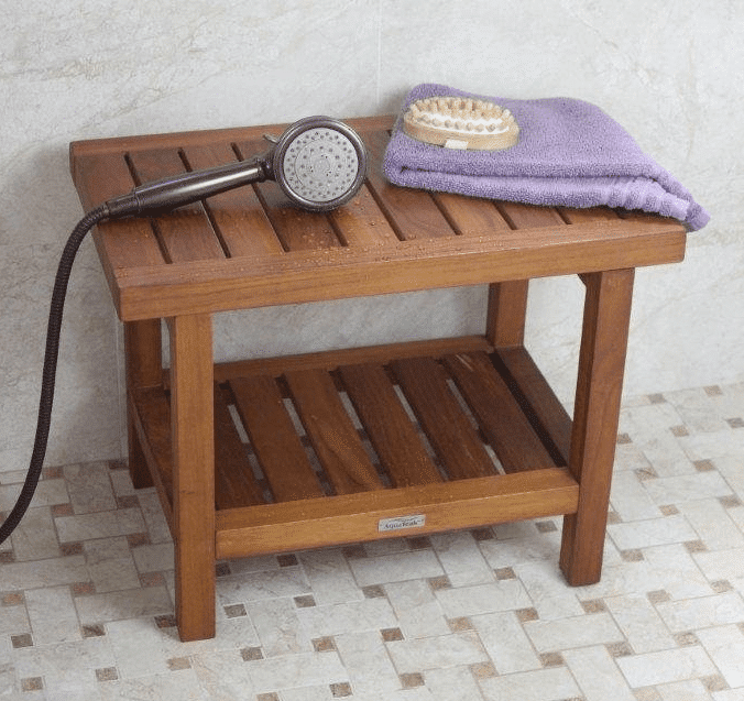 teak bathroom bench