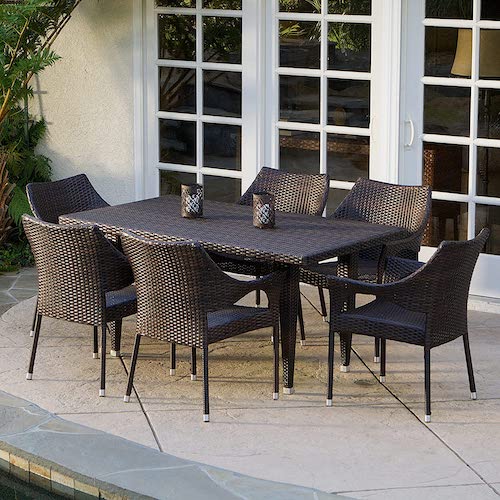 7-piece wicker outdoor dining set