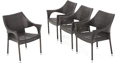 Resin wicker patio dining chairs